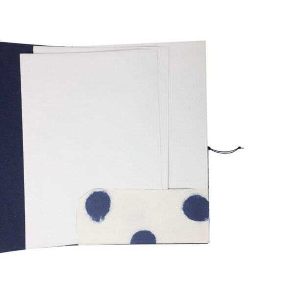 Blue File Holder mauve dot