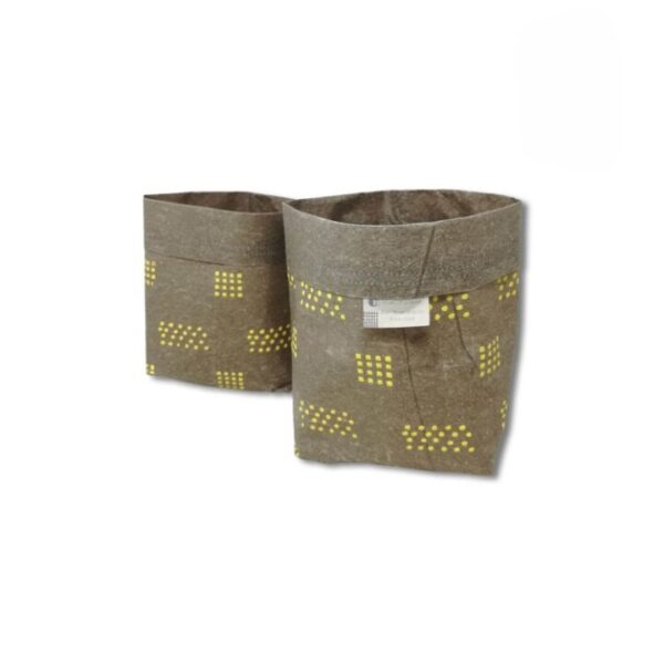 Paper Sacks -Linen Stitch - golden yellow dots (set of 2) - Image 4