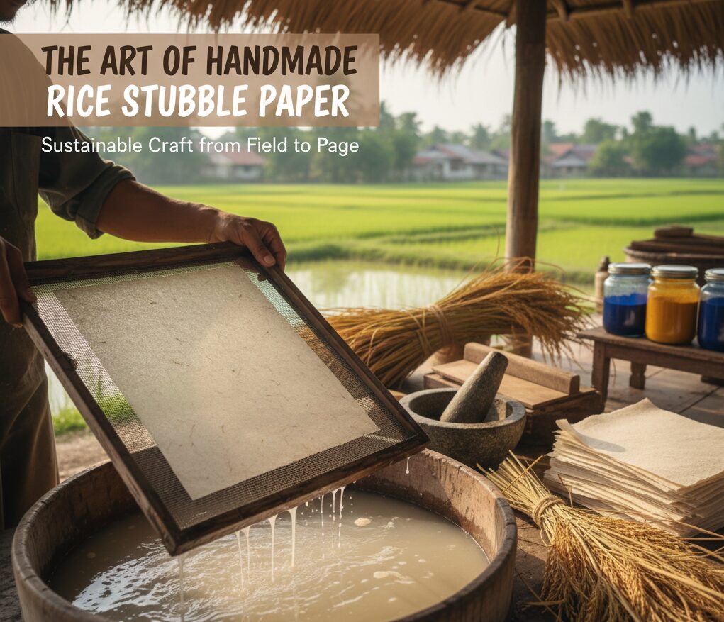 Rice straw paper